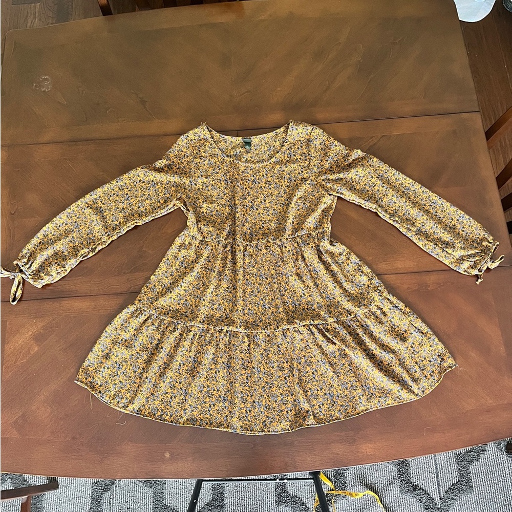 Floral Tiered Long Sleeve Dress